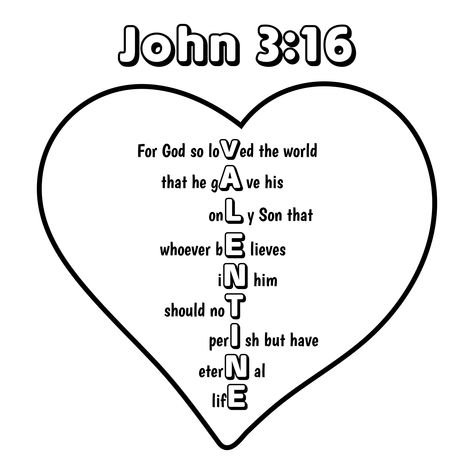 John 3 16 Valentine Coloring Pages Printable Valentine John 3:16 Printable, For God So Loved The World Valentine, John 3:16 Valentine Free Printable, Christian Valentine Coloring Pages For Kids, Christian Valentine Crafts For Kids, Valentine’s Day Children’s Church, John 3:16 Valentine, John 3 16 Crafts For Kids Free Printable, John 3:16 Coloring Page Free Printable