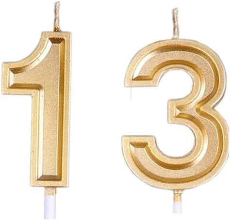 Amazon.com: Mart Gold 13th & 31 Birthday Candles, Number 13 Cake Topper for Birthday Decorations : Home & Kitchen Number 13 Cake, 13 Cake Topper, 31 Birthday, 13 Cake, Number Candles Birthday, Happy 13th Birthday, Number Candle, Wedding Anniversary Celebration, 31st Birthday