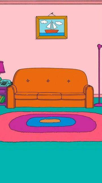 Simpsons couch wallpaper The Simpsons Background, Cartoon Couch Drawing, Simpsons Background, Simpson Background, Wallpaper Skateboard, Cartoon Couch, Simpsons Living Room, The Simpsons Couch, The Simpsons Wallpaper