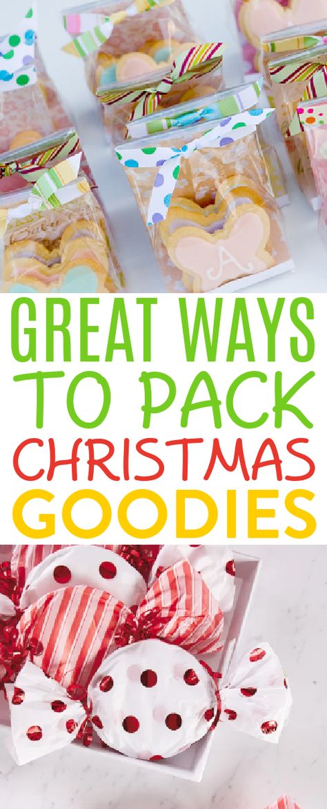 Holiday Bags Ideas, Holiday Treats For Teachers, Creative Candy Packaging, Christmas Happies For Coworkers, Pre Packaged Christmas Treat Ideas, Christmas Treat Packaging, Christmas Food Gifts For Coworkers, Giftable Holiday Treats, Pre Packaged Christmas Treats For School