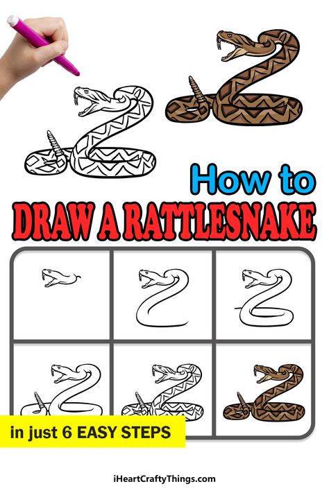 Snake Drawing Tutorial Step By Step, Snake Template, Painting Prompts, Ancient Rome Projects, Snake Sketch, 3d Snake, Kinds Of Snakes, Snake Drawing, Chalk Drawings