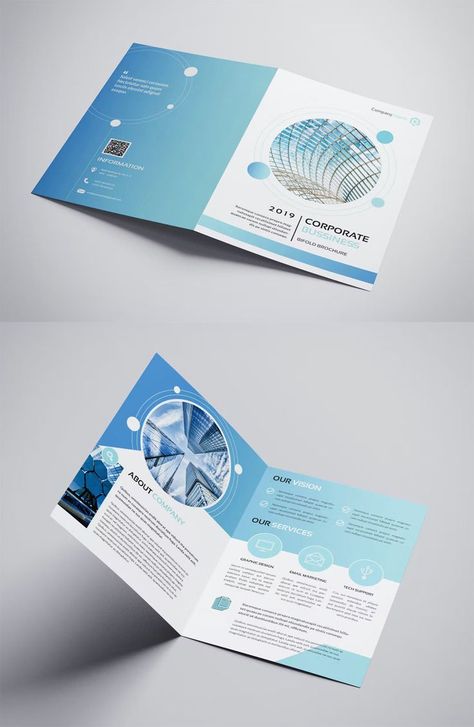 Company Technology Bifold Brochure Template INDD Education Brochures, Brochure Design Layouts, Brochure Design Creative, Brochure Design Layout, Dm Design, Pamphlet Design, Flyer Design Layout, Marketing Brochure, Leaflet Design