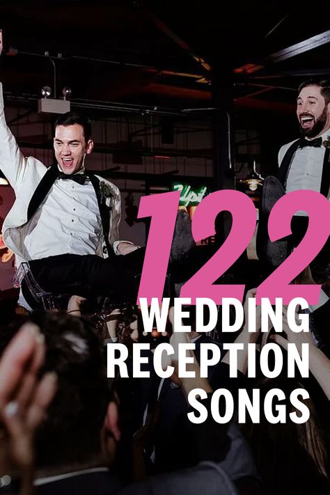 The best songs to add to your wedding reception playlist that'll be sure to keep your guests on the dance floor. Fun Wedding Playlist, Songs To Walk Into Wedding Reception, Best Wedding Playlist, Wedding Reception Songs Playlists Fun, Reception Playlist Wedding, Best Dance Songs Wedding, Wedding Reception Dance Songs, Best Songs To Dance To, Songs To Play At Wedding Reception