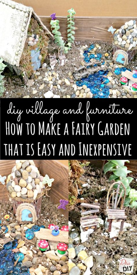 How to make your own Easy DIY Fairy Garden House complete with simple accessories you can make to create your own homemade miniature village. Cheap ideas! Diy Fairy Garden House, Make A Fairy Garden, Make A Fairy, Fairy Garden House, Diy Fairy Garden, Cheap Ideas, Egress Window, Window Well, Fairy House Diy