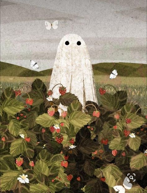 Katherine Blower, Strawberry Fields, A Ghost, Butterflies, Ghost, For Sale, High Quality, Flowers, Art