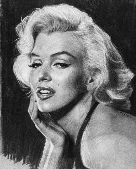 Charcoal Drawing Tutorial, Marilyn Monroe Drawing, Celebrity Portraits Drawing, Pencil Portrait Drawing, Marilyn Monroe Art, Arte Van Gogh, Celebrity Drawings, Charcoal Art, Portrait Sketches