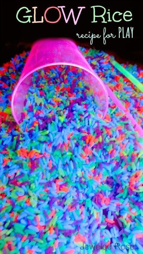 Kid Experiments, Diy Projects For Kids, Sell Diy, Glow Party, Kids Diy, Diy Room, Fun Crafts For Kids, Mason Jar Crafts, Rice Recipe