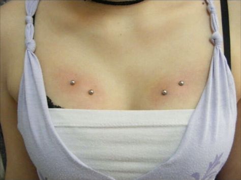 Chest Piercings For Women, Chest Dermal, Chest Piercing, Hip Piercings, Anchor Piercing, Facial Piercing, Body Modification Piercings, Surface Piercing, Belly Button Piercing Jewelry