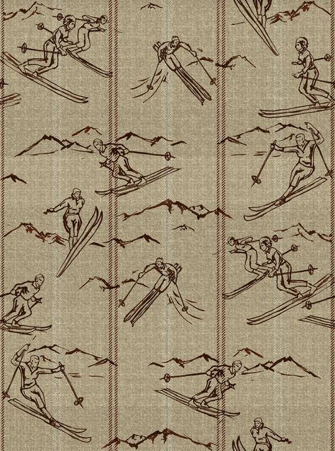 Named after a ski resort village in western Austria’s Paznaun Valley, ISCHGL sees host of athletic skiers swoop across this wallpaper, which is simple in its execution yet bursting with energy. With the wind in their faces, they swish, turn and glide, leaping and jumping down the snow-capped mountain. From the Tyrol Co Ski Wallpaper, Ski Lodge Style, Ski House, Ski Chalet, Mind The Gap, Lodge Style, Cabin Style, Modern Wallpaper, Burke Decor