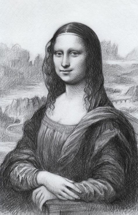 Mona Lisa Drawing, La Mona Lisa, Istoria Artei, Creation Art, Arte Van Gogh, Art Drawings Sketches Pencil, Beauty Art Drawings, Art Tools Drawing, Portrait Sketches