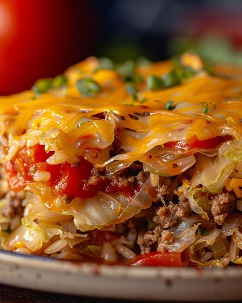 I am 60 years old and only tried this recently. Great flavors! Easy Kid Friendly Summer Dinners, Lite Easy Dinner Recipes, Beef Bake, Cabbage Beef, Cabbage Casserole Recipes, Cabbage Roll Casserole, Food Dolls, Ground Beef Casserole Recipes, Beef Casserole Recipes