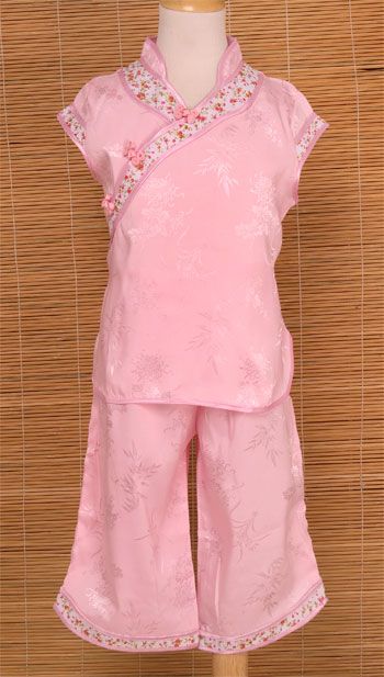 Chinese Pajamas, Elegant Pajamas, Pajama Suit, American Children, Fashion Board, Kids Pajamas, Pink Satin, Style Board, Silk Fabric