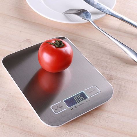 Digital scale 2017 5Kg x 1g Food Diet Postal Kitchen Scales balance Measuring weight Slim LED Electronic Household Scales Macro Tracking, Digital Food Scale, Kitchen Scales, Digital Food, Unit Conversion, Digital Kitchen Scales, Food Scale, Tray Organization, Stainless Steel Cleaning