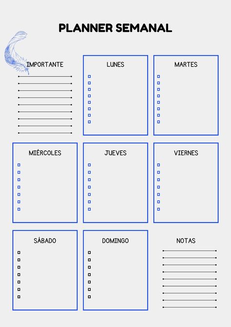 the printable planner is shown in blue Free Weekly Planner Templates, Student Daily Planner, Bullet Journal Template, Template Journal, Planner Template Printable, Daily Planner Design, Planner Diario, Weekly Schedule Printable, Weekly Planner Free Printable