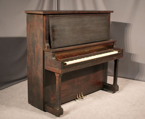 This piano is a large, full size upright with the string length and soundboard are of a full grand piano!  This piano is made of imported Honduran Mahogany wood and is of the Mission style, making it ideal for an early 20th Century American Bungalow or Craftsman style home. Shop now on our website! #pianoforsale #uprightpiano #missionstyle #missionstylefurniture #craftsmanstyle #craftsmanstylefurniture #furniture #homedecor #vintage #antique #antiquefurniture #antiquepiano #antiquedecor #decor Vintage Upright Piano, Antique Upright Piano, Hope Chest Diy, Upright Grand Piano, Piano Upright, Orchestra Instruments, Piano Tattoo, Wood Piano, American Bungalow