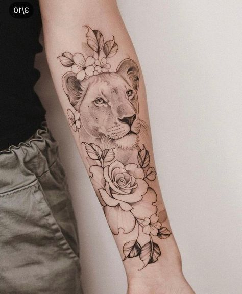 Lion And Lioness Tattoo, Lioness Tattoo Design, Female Lion Tattoo, Lion Forearm Tattoos, Lion Art Tattoo, Dog Print Tattoo, Lioness Tattoo, Tattoo On Forearm, Mom Tattoo Designs