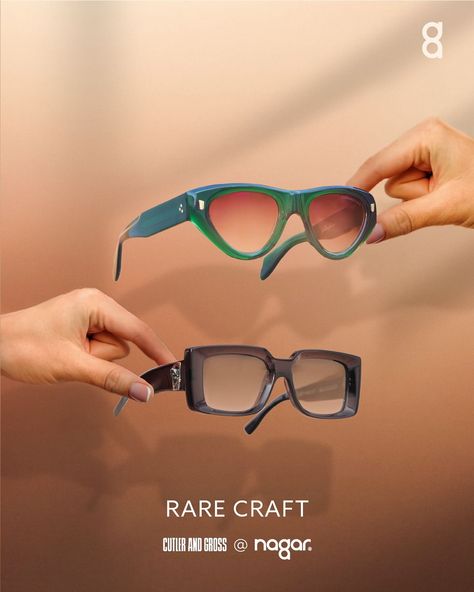 Immerse yourself in the legacy of eyewear. Cutler and gross sunglasses represent a rare craft, meticulously passed down through generations. Each pair embodies a unique story, waiting to be discovered. Explore the collection at your nearest Nagar store! Visit us now! 📍C.G Road | Satellite | Bopal | Naranpura #eyewear #designer #style #designereyewear #cutlerandgross #sunglasses #fashion #craftmanship Sunglasses Advertising, Eyewear Photoshoot, Sunglass Campaign, Sunglasses Commercial, Glasses Campaign Eyewear, Sunglasses Editorial, Optician Marketing, Cutler And Gross, Sunglasses Fashion