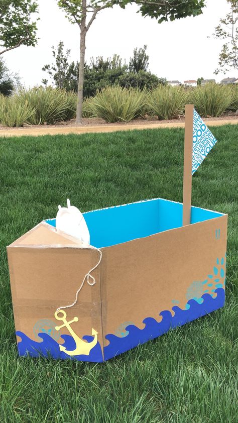 How To Make A Cardboard Box Boat | Inspired By Our Boat Races Honest Diaper Boat Out Of Cardboard Boxes, Making A Boat Out Of Cardboard, Abc Transportation, Cardboard Box Boat, Cardboard Box Boats, Cardboard Boat Race, Make A Paper Boat, Cardboard Boat, Make A Boat