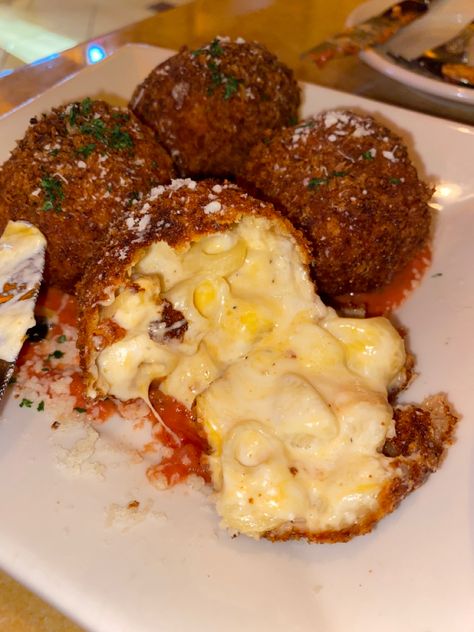 Cheesecake Factory Fried Mac And Cheese, Cheesecake Factory Mac And Cheese Balls, Cheesecake Factory Aesthetic, Cheesecake Factory Food, Mac Cheese Balls, Cheesecake Factory Cheesecake, Cheescake Factory, Cheesecake Factory Pasta, The Cheesecake Factory