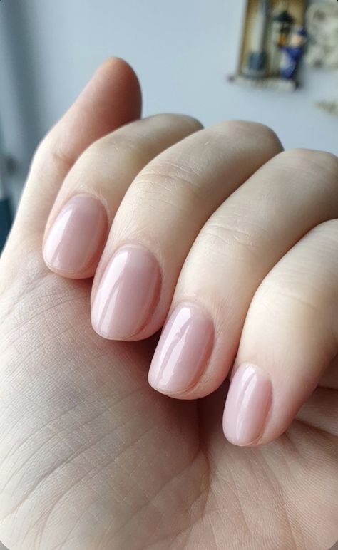 Mily Pink Nails, Gel Nails Fair Skin, Soft Pink Shellac Nails, Gel Manicure Light Pink, Pale Pink Manicure, Light Pink Nails Pale Skin, Gel Nails Pale Pink, Light Sheer Pink Nails, Pale Pink Wedding Nails