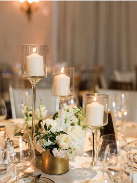 Simple Modern Style Elegant And Beautiful Three-piece Candle Holder Set Table Centerpieces Wedding Candles, Table Centerpiece Wedding, Candle Table Centerpieces, Romantic Candle Light Dinner, Clear Glass Candle Holders, Candle Centerpiece, Floating Candle, Candle Holders Wedding, Centerpiece Wedding