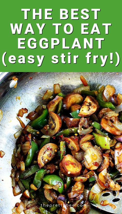 Eggplant Fried Rice, Eggplant Over Rice, Eggplant Recipes Stirfry, Vegetarian Wok Recipes, Egg Plant Stir Fry Recipes, Eggplant Stir Fry Recipes, Vegan Filipino, Easy Vegetable Stir Fry, Eggplant With Garlic Sauce