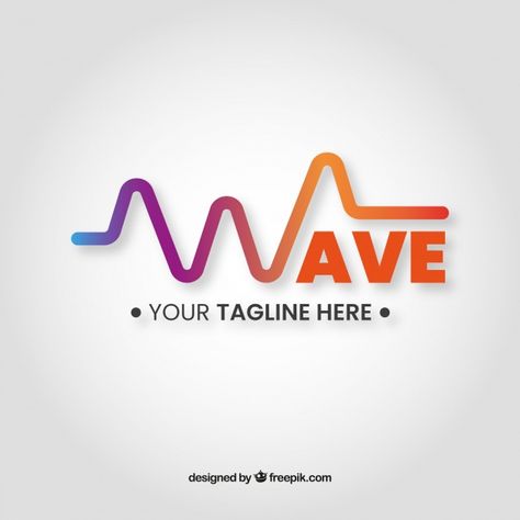 Sound wave logo with flat design Free Ve... | Free Vector #Freepik #freevector #logo #business #music #design Wave Logo Design Inspiration, Tech Graphic Design Inspiration, Wave Logo Design Ideas, Soundwave Logo, Sound Wave Logo, Wave Logo Design, Graphic Moodboard, Vibe Logo, Logo Sound