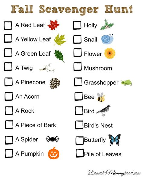 Fall is the perfect time of year for a Fall Scavenger Hunt and I created this cute printable just for you guys!! We enjoy going for walks in the fall and feeling the cool brisk air blowing our hair around... Scavenger Hunt Ideas For Kids, Nature Walk Scavenger Hunt, Fall Scavenger Hunt, Scavenger Hunt Ideas, Nature Scavenger Hunt, Scavenger Hunt Printable, Scavenger Hunt For Kids, Autumn Activities For Kids, Fall Preschool