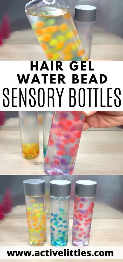 Diy Oil And Water Sensory Bottle, Baby Oil Sensory Bottle, Diy Calming Bottle, Oil And Water Sensory Bag, Water Bead Crafts, Oil And Water Sensory Bottle, Water Bead Sensory Bottle, Calming Sensory Bottles, Calm Sensory Bottles