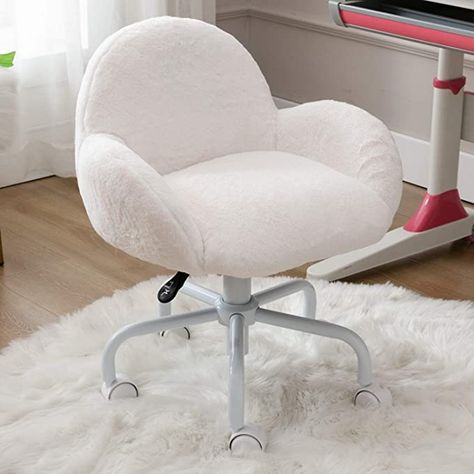 Amazon.com: Wahson Cute Desk Chair with Wheels, Plush Children Animal Character Kids/Girls Swivel Study Chair for Living Room, Bedroom, Home Office, School, Faux Fur, Cream White: Kitchen & Dining Teenage Desk, Girls White Desk, Chair For Kids Room, Kids Office Chair, Kids Room Chair, Girls Desk Chair, Bedroom Desk Chair, Girls Desk, White Desk Chair