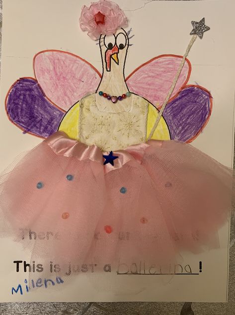 Turkey Disguised As Ballerina, Turkey Disguise Project Ballerina, Ballerina Turkey In Disguise, Disguise A Turkey Ballerina, Turkey In Disguise Template, Hidden Turkey, Disguised Turkey, Turkey Kindergarten, Disguise Turkey