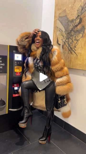 Rasheedadabosschick on Instagram: "Every test in our life makes us bitter or better, every problem comes to break us or make us. The choice is ours whether we become VICTIM or VICTOR….. ❤️❤️ #datenight @frost117 #frost #thefrost …….

pants: @pressedatl 
Coat: @istylebysonia available at @pressedatl 
Boots: @louboutinworld 
Bag: @dior 
Tshirt: @wolfandbadger 
Fur Coats available in-store Only! #pressed #atlanta #midtown #fashion" New Jack City Party Theme Outfits, Rasheeda Frost Fashion Outfits, Rasheeda Frost Fashion, Dior Tshirt, Rasheeda Frost, Atlanta Midtown, New Jack City, The Choice, Fur Coats