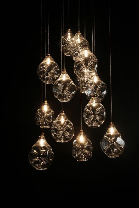 CLOUD - Set a cluster of Cloud pendants drifting across your foyer to create an ethereal tone. Art Glass Lighting, Blown Glass Lighting, Glass Globe Pendant Light, Blown Glass Chandelier, Blown Glass Pendant, Multi Pendant, Staircase Chandelier, Globe Pendant Light, Globe Chandelier