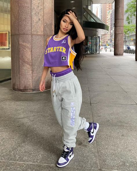 Jenny Lin on Instagram: “what’s understood doesn’t need to be said @culturekingswomens @culturekings” Jenny Lin, Baseball Jacket Outfit, La Outfit, Bff Outfits, Cute Lazy Outfits, Jersey Outfit, Tomboy Style Outfits, Causual Outfits