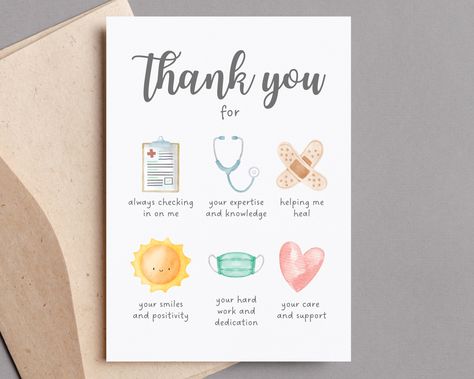 Thank You Card For Doctors And Nurses, Greeting Card For Doctor, Thank You Card For Nurses, Thank You Card For Doctor, Printable Thank You Cards, Appreciation Cards, Nurse Doctor, Healthcare Workers, Nurse Appreciation