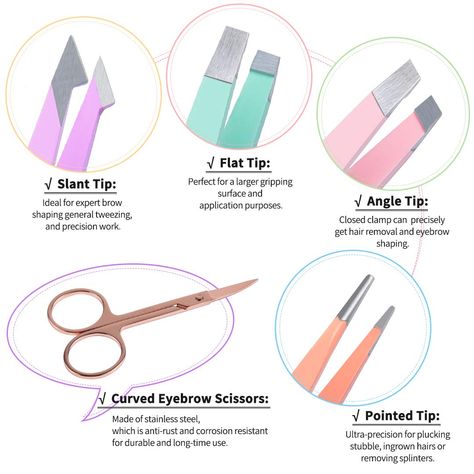 Beauty Tools Pimple Popper Tool, Curved Eyebrows, Tweezers Eyebrows, Beauty Kit, Eyebrow Brush, Eyebrow Shaping, Hair Fragrance, Ingrown Hair, Soft Hair