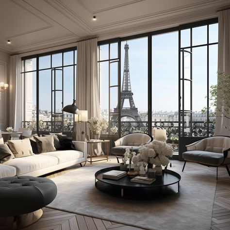 Penthouse In Paris, Penthouse In Nyc, Paris Penthouse Luxury, Old Money Penthouse, Luxury Penthouse Aesthetic, Parisian Penthouse, Paris Luxury Apartment, Luxurious Gym, Paris Penthouse