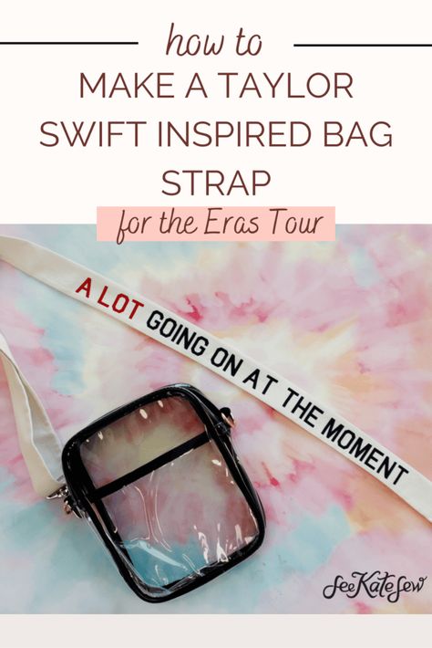 Concert Bag Ideas, Eras Tour Clear Bag, Eras Tour Bag, Diy Purse Strap, Diy Bag Strap, Eras Concert, Clear Stadium Bag, Adjustable Bag Strap, Taylor Swift Inspired