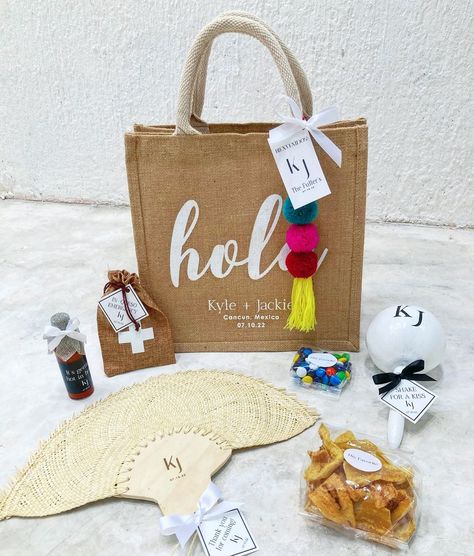 Destination weddings just got a whole lot sweeter! 🎉 Discover our personalized welcome bags filled with love and local goodies, perfect for your guests to enjoy as they celebrate your big day in beautiful Mexico! 🇲🇽✨ #DestinationWedding #WeddingWelcomeBags #MexicoWedding #WeddingPlanning #BridesToBe #WeddingInspiration #GuestGifts #SayIDoInMexico #WeddingFavors Wedding Favors Destination Wedding, Destination Wedding Favors Mexico, Desert Party, Beautiful Mexico, Destination Wedding Favors, Wedding Gift Bags, Wedding Welcome Bags, Guest Gifts, Welcome Bags