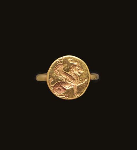 A GRAECO-PERSIAN GOLD FINGER RING Circa Late 6th-Early 5th Century B.C. Persian Ring, Ancient Rings, Persian Jewelry, Ancient Jewels, Gold Finger Rings, Ancient Jewellery, Vintage Fine Jewelry, Persian Style, Large Image