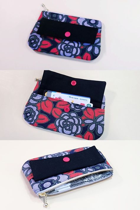 Sewing gift idea!!🎁🎀 How to make a lovely mini wallet - free pattern Mini Wallets For Women, Sew Pouch, Bags Sewing, Market Stall, Diy Bags, Diy Purse, Change Purse, Sewing Gifts, Mini Wallet