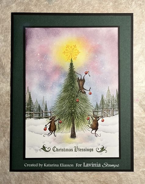 Preparing for Christmas by Katarina Eliasson - Lavinia Stamps Preparing For Christmas, Lavinia Stamps Cards, Watercolour Pencils, Picture Tutorial, Art Tutorials Watercolor, Beautiful Christmas Cards, Christmas Blessings, Lavinia Stamps, 2024 Christmas