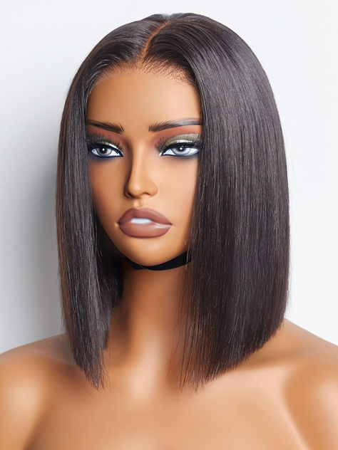 LUVME Ready to Go Bob Wig, Natural Black, Glueless, 100% Unprocessed Virgin Human Hair, Medium Size, 22-22.5 Inches  Color	Glueless Bob | 5x5 HD Lace Material	Human Hair Item Dimensions LxWxH	10 x 10 x 10 inches Hair Type	Straight Style	Modern Bob Luvme Wig, Luvme Hair Wigs, 10 Inch Bob Wig, 10inch Bob Wig, 10 Inch Bob, Modern Bob, Hair Medium, Lace Material, Bob Wig