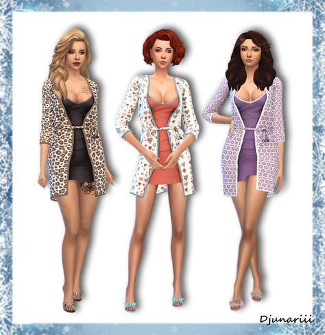 Chemise and bathrobe | Djunariii on Patreon Sims 4 Cheats, Sims 4 Mm Cc, Sims 4 Body Mods, Womens Pjs, Tumblr Sims 4, Sims 4 Mm, Sims4 Clothes, Sims 4 Cc Packs, Sims 4 Mods Clothes