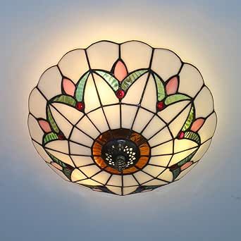 Tiffany Style Ceiling Lights, Ceiling Fan Light Fixtures, Stained Glass Lighting, Tiffany Ceiling Lights, Stained Glass Lamp Shades, Stained Glass Light, Glass Light Fixture, Tiffany Stained Glass, Ceiling Installation