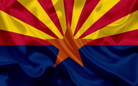 Arizona Desert Tattoo, Us States Flags, Arizona State Flag, Arizona Flag, Only In Texas, American Flag Wallpaper, International Flags, Flag Tattoo, State Of Arizona