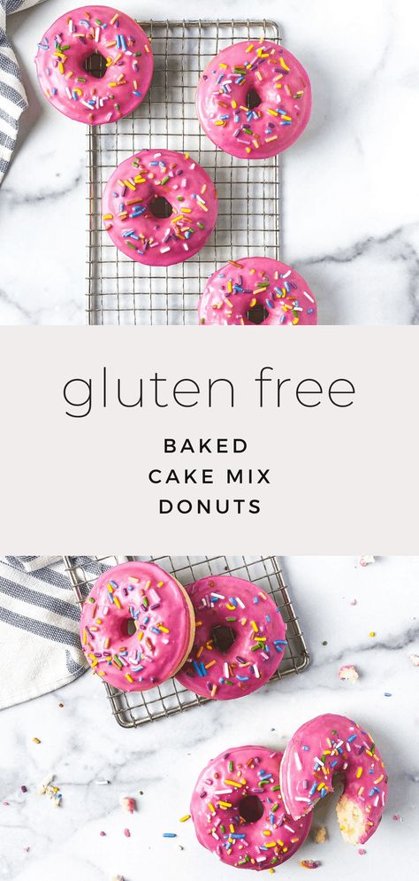 Gluten Free Baked Cake Mix Donuts Gluten Free Cake Doughnut Recipes, Gluten Free Donuts Baked Easy, Gluten Free Cake Donut Recipe, Cake Donuts Baked, Gluten Free Donuts Baked, Cake Doughnuts Recipe, Cake Mix Donuts, Gluten Free Doughnuts, Donut Mix