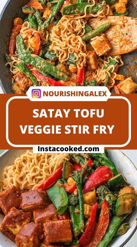 Tofu Veggie Stir Fry, Stir Fry Vegan, Satay Tofu, Veggie Stir Fry Recipes, Satay Recipe, Tofu Stir Fry, Tasty Meat, Stir Fry Recipe, Meat Alternatives