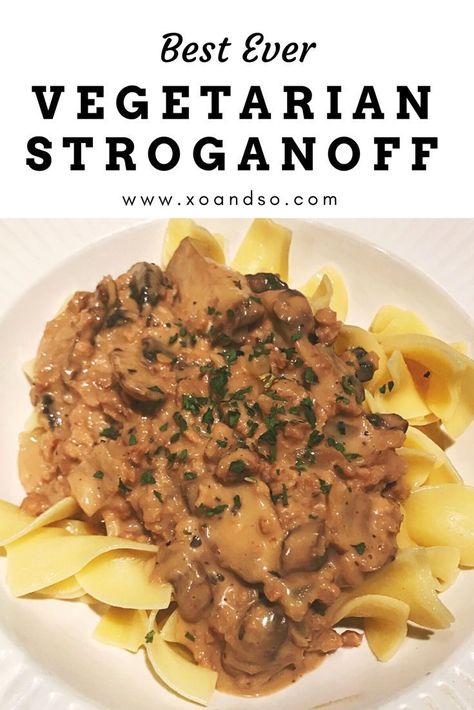 Veggie Ground Round Recipes, Gardein Recipes, Vegetarian Stroganoff, Vegetarian Alternatives, Vegan Beef, Mushroom Stroganoff, Keto Menu, Vegetarian Curry, Stroganoff Recipe