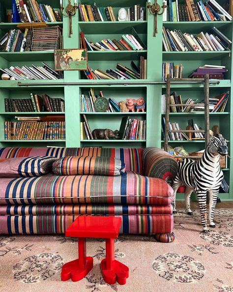 Katie Saro | I knew this silk couch was good quality from the blurry online listing photo, because of one big clue: the expert upholstery work. All the… | Instagram Katie Saro, Vintage Couches, Plaid Couch, Striped Couch, Couch Vintage, Feeling High, Vintage Couch, Take Up Space, Upholstered Couch